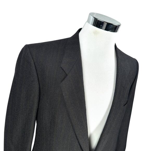 Mani by Giorgio Armani Blazer Jacket Men’s US 43L Charcoal Gay Brown PinStripe - Picture 2 of 11